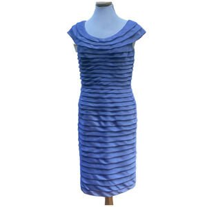Adrianna Papell Periwinkle Layered Pleated Dress - Size 12